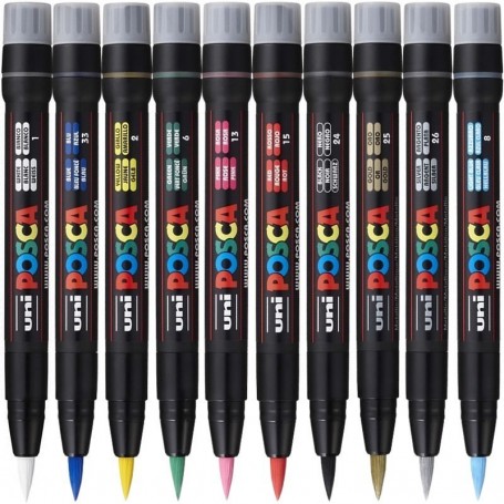 Marker Posca PCF-350, varf pensula, 0.1-10 mm