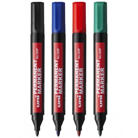 Marker permanent uni-ball 320F, varf rotund, 1.0 mm