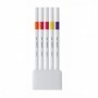 Fineliner uni-ball EMOTT PEM-SY 5C NO.2, 0.4 mm, culori intense, 5 culori/set