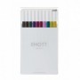 Fineliner uni-ball EMOTT PEM-SY 10C NO.3, 0.4 mm, culori metalizate, 10 culori/set