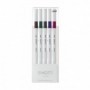 Fineliner uni-ball EMOTT PEM-SY 5C NO.3, 0.4 mm, culori metalizate, 5 culori/set