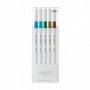 Fineliner uni-ball EMOTT PEM-SY 5C NO.4, 0.4 mm, culori metalizate, 5 culori/set