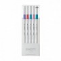 Fineliner uni-ball EMOTT PEM-SY 5C NO.5, 0.4 mm, culori pastel, 5 culori/set