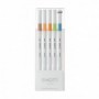 Fineliner uni-ball EMOTT PEM-SY 5C NO.6, 0.4 mm, culori pastel, 5 culori/set