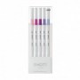 Fineliner uni-ball EMOTT PEM-SY 5C NO.7, 0.4 mm, culori pastel, 5 culori/set